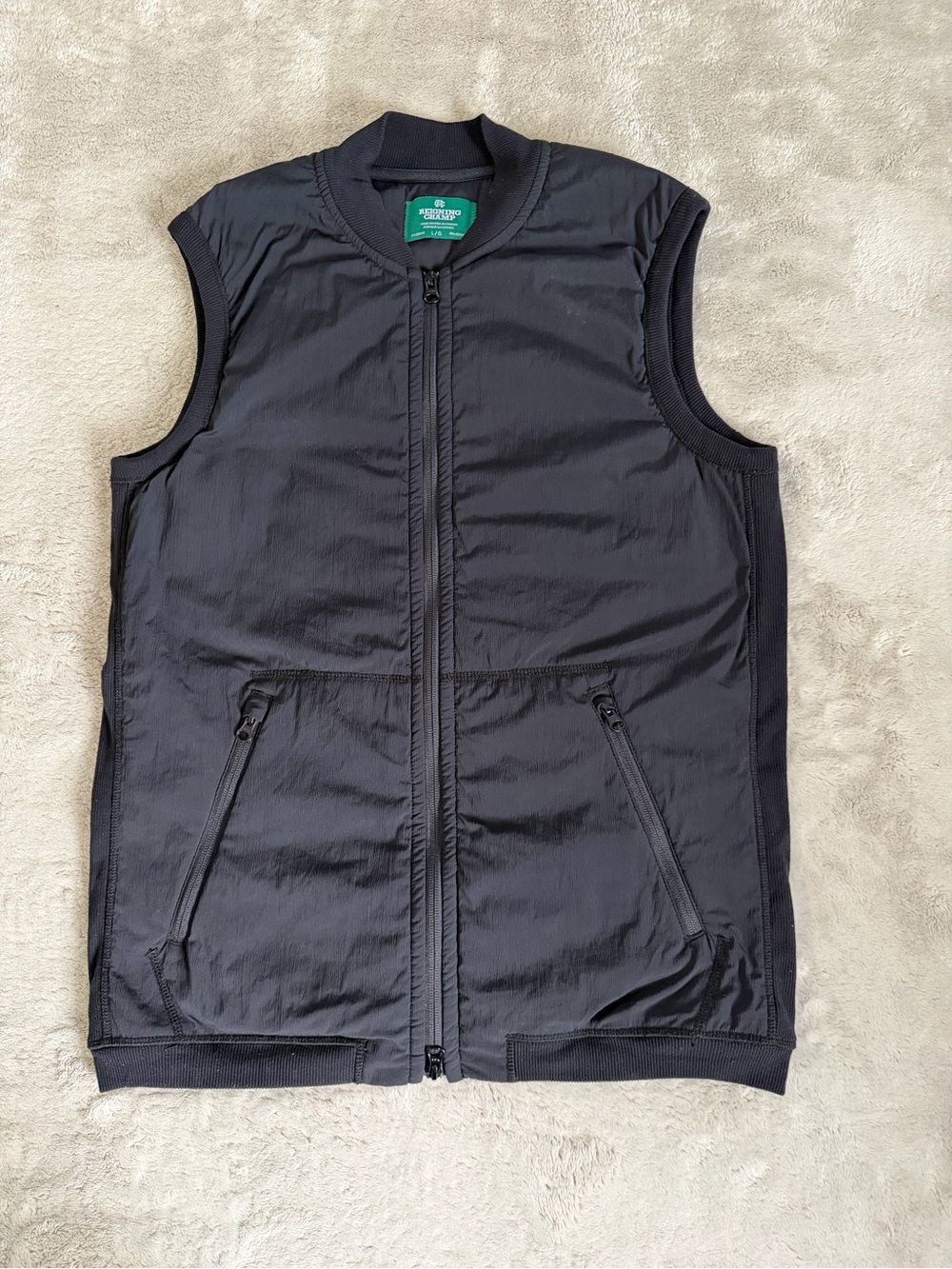 Reigning Champ Men’s Black Nylon Signal Ripstop Vest Black Size Large